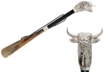 BULL SILVER – Încălțător negru cu detalii maro, cap de taur argintiu | Pasotti