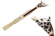 GIRAFFE GOLD – Încălțător auriu cu mâner în formă de girafă, tijă din lemn | Pasotti