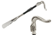 SNAKE SILVER – Încălțător argintiu cu detalii negre, cap de șarpe | Pasotti