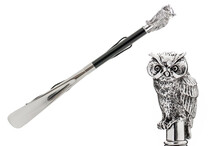 OWL SILVER – Încălțător negru cu cap de bufniță argintie | Pasotti