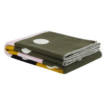 TRIENNIAL – Pled Multicolor Verde cu Buline și Dungi din Lână Merinos Extrafină