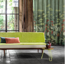 BLOSSOM HEART – Draperie din in imprimat cu nuferi și flori sălbatice