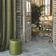 ADAM AND EVE – Țesătură brodată cu ferigi stilizate Art Deco