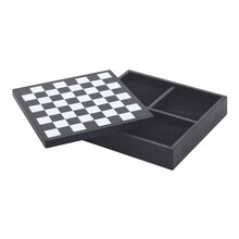 Set de sah, Dame si Domino, din lemn de nuc si piele, TOSCA SAFARI