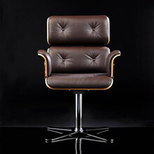 Scaun pentru birou din piele maro, ARMADILLO 5 - design Rainer Bachschmid