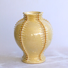 PIGNA BACIATA - Vaza din ceramica Majolica galben deschis