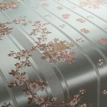 GROSSETO – Țesătură florală cu dungi ton sur ton, satinat mat-lucios