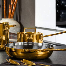 ATTIVA GOLD - Colecție vase de gătit premium aurii din inox, design italian elegant