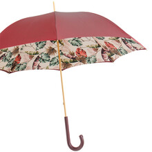 BORDEAUX – Umbrelă damă vișinie față dublă cu interior floral tropical