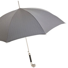 FASHION BULLDOG – Umbrelă bărbați model pepit cu mâner decor Bulldog