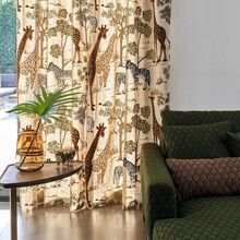 MASAI MARA – Draperie exotică brodată cu girafe și zebre