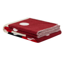 TRIENNIAL – Pled Multicolor Roșu cu Buline și Dungi din Lână Merinos Extrafină