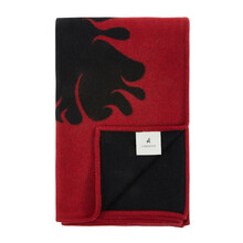 Pled bicolor rosu / negru din lana merinos TRIENNALE2