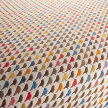 UCCELINO – Tapițerie jacquard cu păsărele colorate pe fond ecru