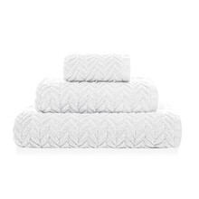 CHEVRON – Set 3 Prosoape albe 100% bumbac premium, ultra-absorbante