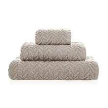 CHEVRON - Set 3 Prosoape bej, 100% bumbac premium, ultra-absorbante