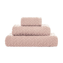 CHEVRON - Set 3 Prosoape nude, 100% bumbac premium, ultra-absorbante
