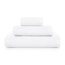 GO VEGAN – Set de 3 prosoape albe din bumbac natural, certificate V-Label