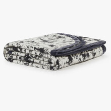 THERMO CAMOUFLAGE – Pătură Termică din Lână Gri Antracit & Alb cu Bordură de Catifea