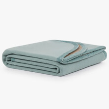 THERMO – Pătură Bleu cu Bordură de Catifea – Față Dublă Bleu & Bej – Lână Premium