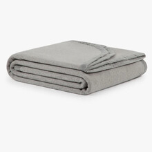 THERMO – Pătură Gri cu Bordură de Catifea – Față Dublă Gri & Gri Deschis – Lână Premium