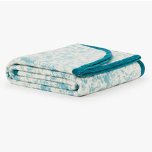 THERMO CAMOUFLAGE TURQUOISE – Pătură din Lână Turcoaz & Alb cu Bordură de Catifea