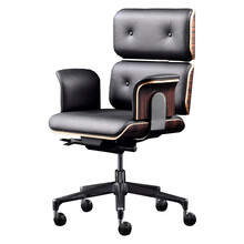 ARMADILLO 2 Scaun pentru birou din piele neagra - design Rainer Bachschmid