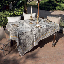 TANTRA – Față de masă din in 100% cu chenar decorativ, Tessitura Toscana Telerie