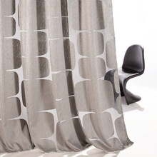 EKALE - Țesătură Burn-Out Cu Forme Rectangulare Anii ’60 Pe Fond De Organza Transparentă