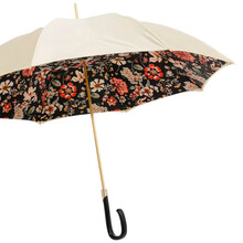 CREAMY FLOWERED – Umbrelă damă crem cu imprimeu floral și dublă țesătură