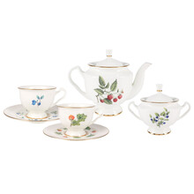 Serviciu de ceai pentru 6 persoane "FLOWERS AND BERRIES" by Imperial Porcelain Manufactory