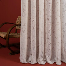 ATHÉNA – Perdea Din In Cu Broderie Sparta Stilizată