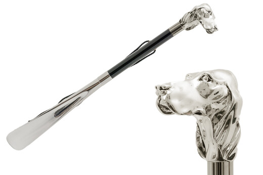 DOG SILVER – Încălțător argintiu cu detalii negre, cap de câine | Pasotti