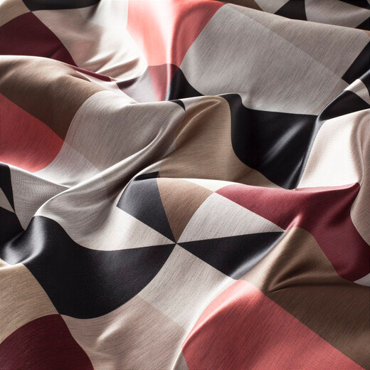 MONDANO – Draperie retro din satin cu design geometric colorat