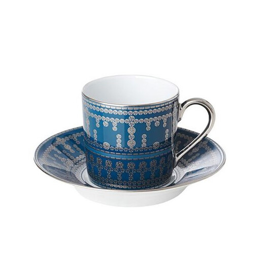 Ceasca cu farfurie pentru cafea Tiara Prussian Blue Platine