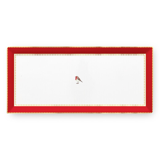 Set 2 platouri dreptunghiulare Love Birds Red