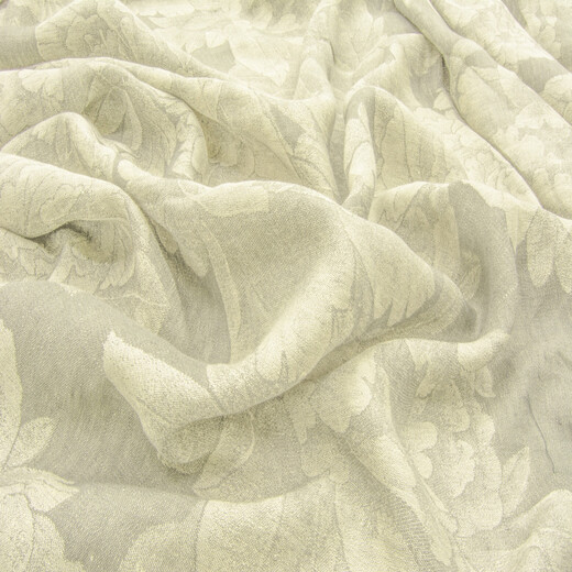 FLOWERS – Perdea semitransparentă din in cu motive florale ton sur ton