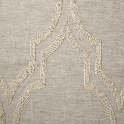 SPELLO – Perdea Din In Și Poliester Cu Broderie Arabesque Din Jută