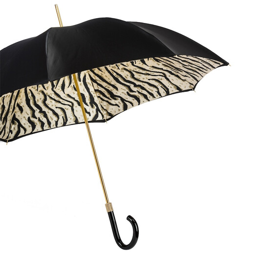 Umbrela neagra cu decor interior animal print