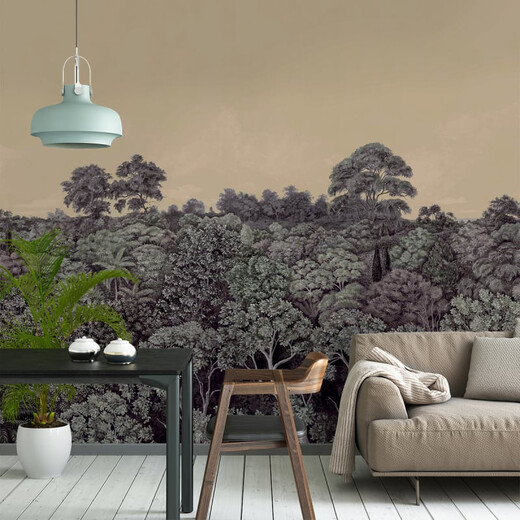 CANOPY Tapet panoramic – Pădure de pini și cer deschis