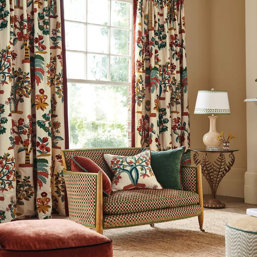 FENER GROVE -  Tesătură din in, bumbac și vâscoză brodată