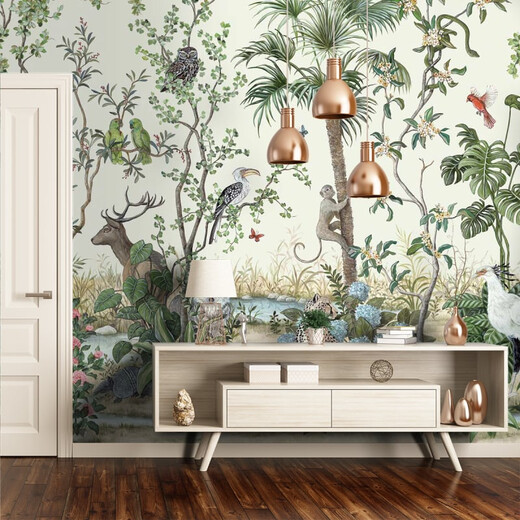 GINKO tapet panoramic – faună exotică și armonie naturală pe suport non-woven