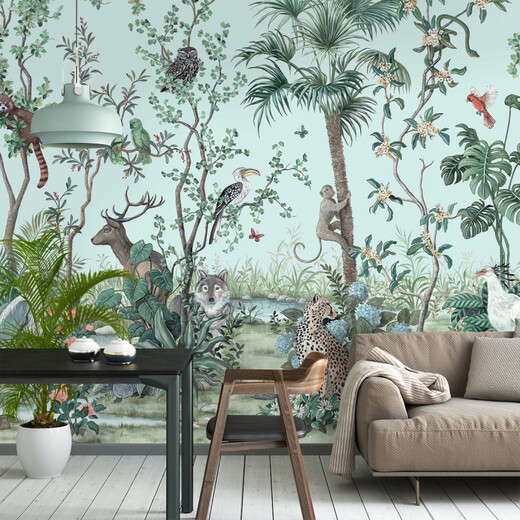 GINKO tapet panoramic – faună exotică și armonie naturală pe suport non-woven