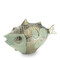 Statueta peste din ceramica verde/platina LONG FISH POP