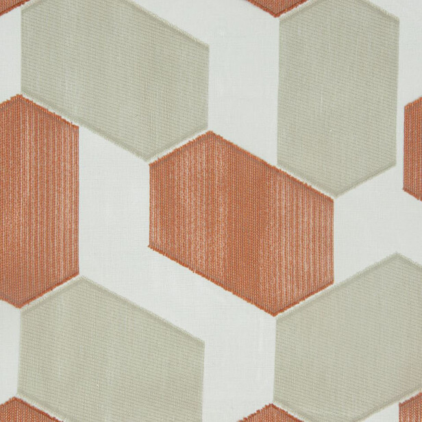 ANAHI - Perdea Modernă Din Organza Trevira CS Cu Model Grafic Hexagonal
