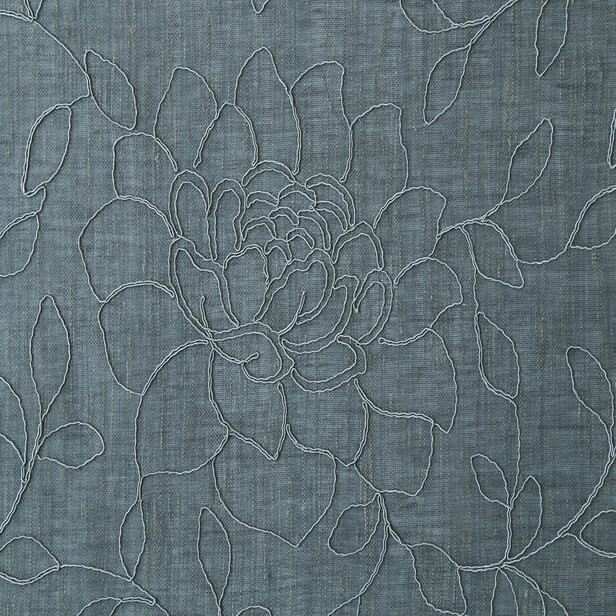 BAGNOREGIO - Perdea Brodată Cu Flori Pe Țesătură Cu Finisaj Artizanal