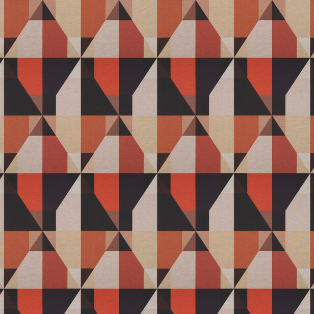 MONDANO – Draperie retro din satin cu design geometric colorat