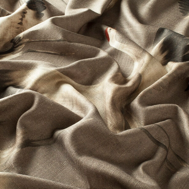 AZZURO – Țesătură din in și vâscoză cu cocori, pentru draperii elegante