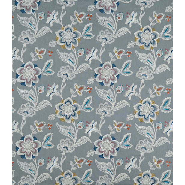 ROSINGS – Țesătură din in brodată cu trandafiri și crini în contur delicat