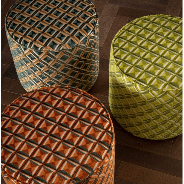 AMELIA – Țesătură catifea decupată cu model geometric pe fundal satinat